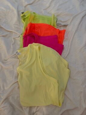 Forever 21 Neon Mixed Tank Tops - Yellow, Pink, Orange, Lime